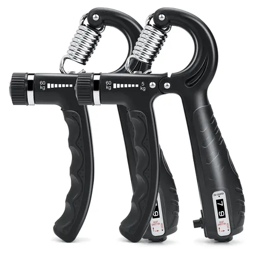 SPORTIC 2 Pack Grip Strength Trainer Adjustable Resistance 10-150 lbs Forearm Hand Gripper Non-Slip for Muscle Building and Injury Recovery for Athletes with Mechanical Counter#Summervibes