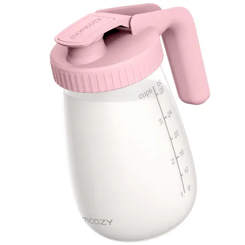 Momcozy Breast Milk Pitcher, Resistant to Heat and Cold Abrupt Temp Swings, No Leak Glass Breast Milk Fridge Storage Container With Wide Mouth, Fast Baby Formula Maker, Breastfeeding Essentials