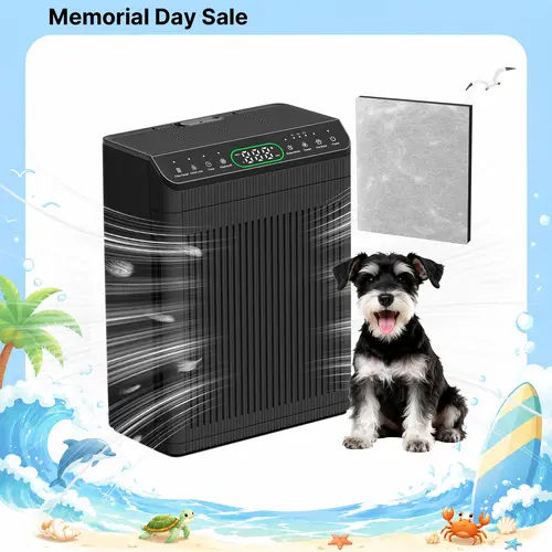 MORENTO 066 HEPA Air Purifier for Large Rooms (Up to 1,690 ft²) - Pet Mode, Aromatherapy, PM2.5 Monitor, Removes Smoke, Pollen, Pet Dander, Room Decor-Friendly Household Appliance