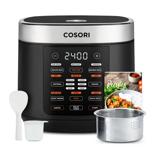 COSORI 18-in-1 5-Quart Multi Rice Cooker - Multifunction Appliance, Slow Cooker, Steamer, Porridge Maker, 24H Warmer, Fuzzy Logic, Nonstick Pot, Measuring Cup, 50 Recipes, 1-Pot Meals, Lazy Meals, TikTok Shop Back to School