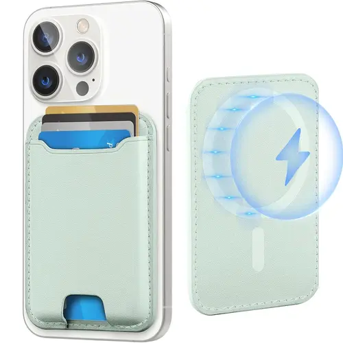 Magnetic Wallet Card Holder for IPhone Leather Magnetic Phone Wallet with Powerful Magnet, RFID Blocking, Fit 4 Cards Electronic Gadgets Camera Cellphone Smartphone Portable Durability Magnetic SummerWins,back to school,back to school haul