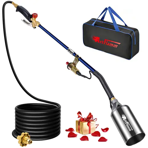 【toolupgrade】ARTFLAMM Portable Propane Torch Burner Weed Torch with Storage Bag, Blow Torch with 10FT Hose, Weeder with Igniter for Garden Roofing Road Charcoa  #toolupgradel