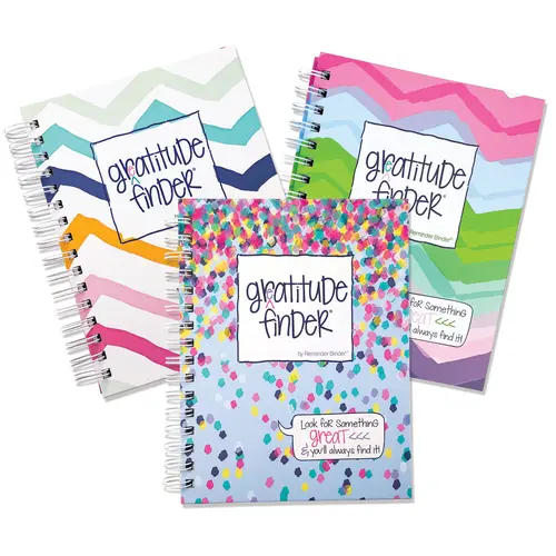 Gratitude Finder® 3-Pack Gratitude Journals, Office Stationery with Laminated Tabs, Portable Design for Personal Organisation