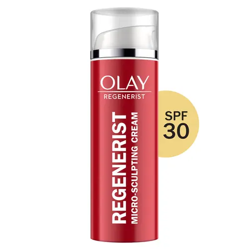 OLAY Regenerist Micro-Sculpting Cream Moisturizer with SPF 30, Lightweight Sun Protection, Amino-Peptides, Softening Skin Repair & Hydration for Normal Skin