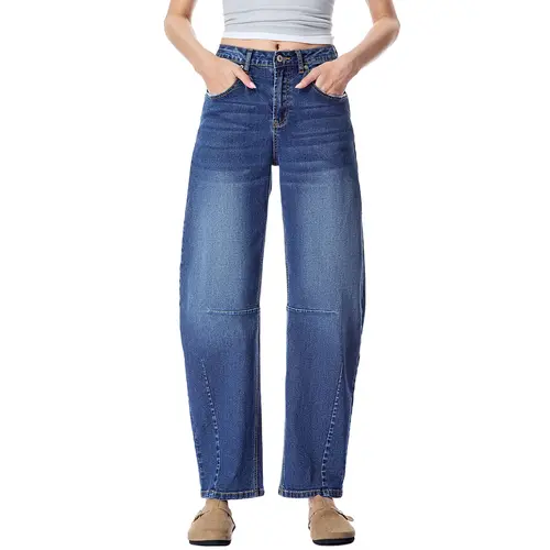 EVALESS Women's Mid Waist Wide Leg Jeans,Baggy Boyfriend Basic Jeans,Casual Y2k Ankle Denim Pants Trouser Barreljeans,2026 Fashion Womenswear Streetwear Minimalist Winter Outfits  Deals For You Days summer outfits,back to school shopping