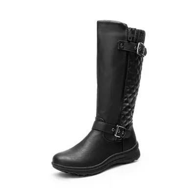 DREAM PAIRS Women's Faux Fur, Knee-High, Round Toe Boots - Fall Winter Footwear