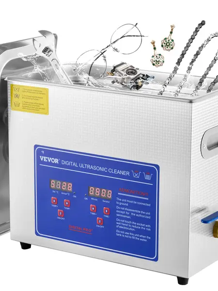 【DealsForYouDays】VEVOR 6L Commercial Ultrasonic Cleaner - 40kHz, 110V, Digital Control Timer & Heater, Enhanced Cleaning Efficiency for Jewelry, Watches, Industrial Parts, Eyeglasses, Jewelry Cleaning