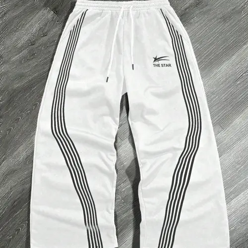 Men's Side Stripe Drawstring Waist Sweatpants, Casual Regular Fit Pocket Straight Leg Pants for Fall & Winter, Men's Trousers for Daily Wear, Drawstring Sport Pants, Sporty Casual Sweatpants