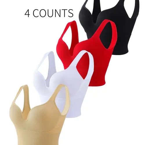 [Plus Size] Sporty Solid Color Sweetheart Neck Wireless Stretch Sports Bra, Sportswear Bra, Breathable Comfortable Sports Lingerie Top for Women