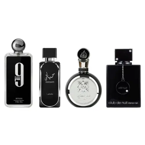 Oudlash Bundle | 9PM + Lattafa Hayaati + Lattafa Fakhar Man + Club De Nuit Man | Mens Fragrance 100ML - 3.4 OZ | Apple, Cinnamon, Wild Lavender, Bergamot