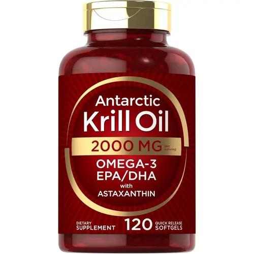 Carlyle Antarctic Krill Oil 2000 mg - 120 Softgels - Omega-3 EPA, DHA, with Astaxanthin Supplement Sourced from Red Krill - Maximum Strength
