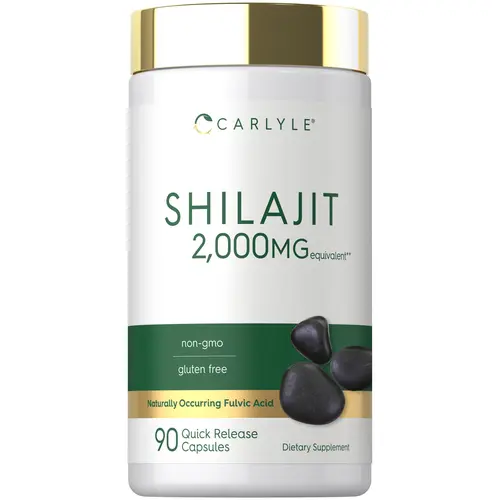 Carlyle Shilajit Capsules | 2000mg | 90 Count | Non-GMO and Gluten Free Supplement