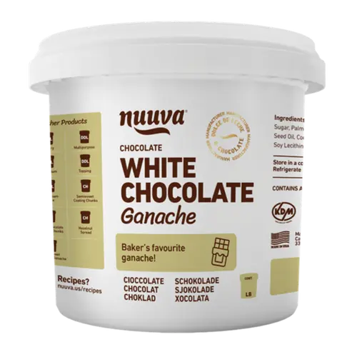 White Chocolate Ganache Baking Dessert Topping - Soft, Creamy Filling, Dip Fruit & Cake - Shelf-Stable, Gluten-Free, Kosher Certified - No Refrigeration Needed (Ideal for Cakes, Truffles)