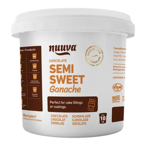 Bold Semi-Sweet Chocolate Ganache – Chocolate Frosting with Cocoa & Sugar, Soft Creamy Filling/Topping for Cakes & Truffles, Pretzel Dip, Shelf-Stable, No Refrigeration Needed, Kosher Certified