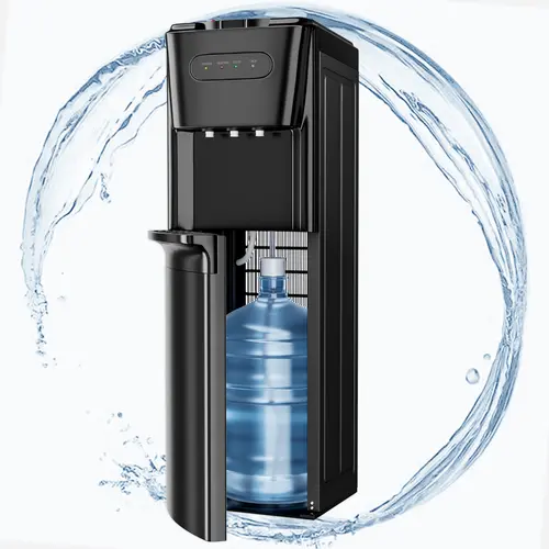 MANASTIN Bottom Loading Water Cooler Dispenser for 3/5 Gallon Bottles, Hot, Cold & Room Temperature Water, Compressor Cooling, Child Safety Lock, for Home & Office