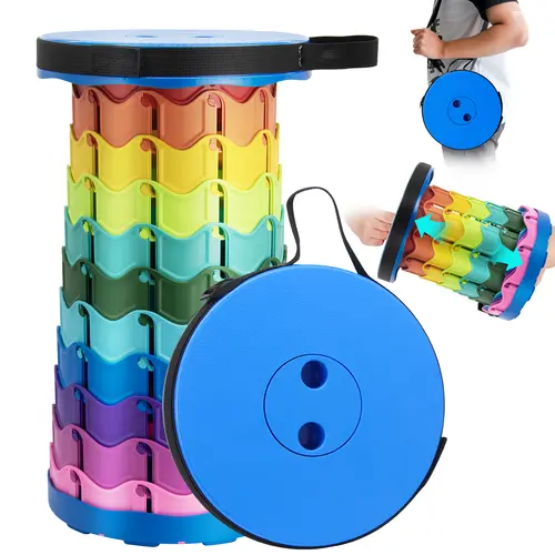 Upgraded Collapsible Stool,Portable Stools,Telescoping Stool, Max Load Capacity 450lbs,Suitable for Outdoor Picnic Camping Gardening Fishing Hiking BBQ Multi Purpose Foldable Practical Seating Solution Compact And Lightweight