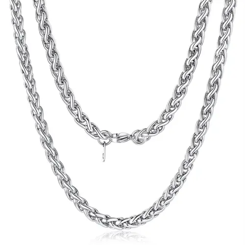 PROSTEEL Wheat Chain Necklace Stainless Steel Width 3mm/6mm Length 18-30 inches Pendant Accessories Unisex For Men Women Black Friday with Gift Box Summervibe