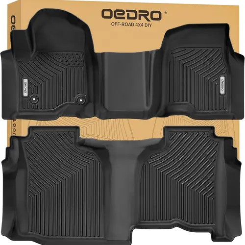 YITAMOTOR Floor Mats Fit for 2019-2024 Chevrolet Silverado/GMC Sierra 1500 & 2020-2024 Chevrolet Silverado/GMC Sierra 2500HD/3500HD Double Cab Bench, NO Rear Underseat Storage Box Custom 2 Row Floor Liner Set