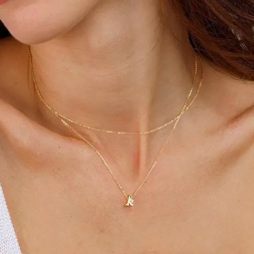 Layered Initial Necklaces for Women Girls Trendy, 14K Gold Plated Letter A-Z Necklace Tiny Initial Necklace Gold Initial Necklaces Birthday Gifts Christmas Gifts for Women Girls Jewelry initial pendant initial necklace, Simple Necklaces