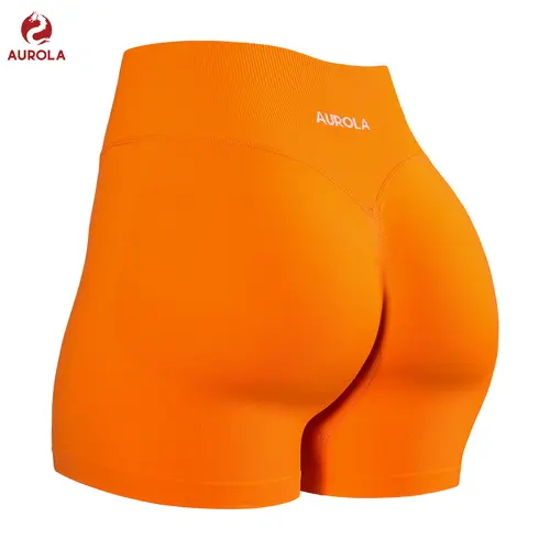 AUROLA Influence Collection Workout Shorts for Women,No Roll Up Squat Proof New Scrunch Seamless Compression Gym Short 3.5“