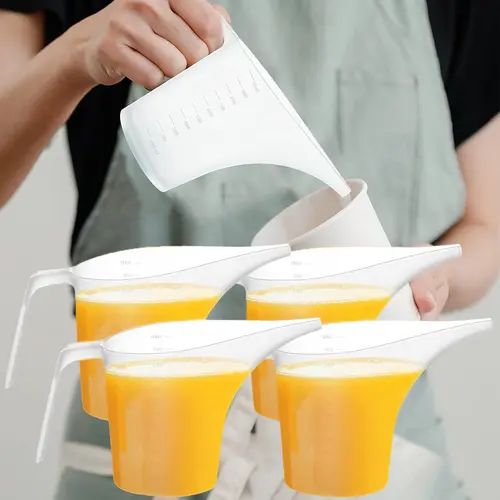4pcs 32ounces/1000ml Large Capacity Funnel Pot Measuring Cups for Candle Making Baking and Watering Easy Pour Long Nozzle for Dry and Liquid Ingredients Plastic Funnel Pitcher Kitchen Gadgets