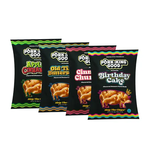 Pork King Good Sweet Mother of Pork Dessert-Flavored Snacks, 3oz Variety 4-Pack Rinds