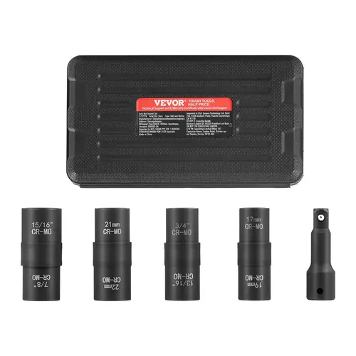 【Summerfinds】VEVOR 1/2 in Drive 6-Point Flip Socket Set, Metric & SAE Sizes Socket Wrench Kit, Work Tools for Car Upgrades, Mechanic Hexagonal Sets