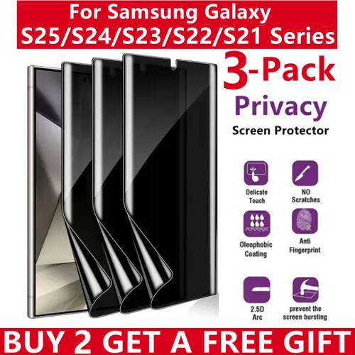 3Pcs Privacy Hydrogel Screen Protector for Samsung Galaxy S25 Ultra S25 Plus S24 Ultra S24 S23 S22 S21
