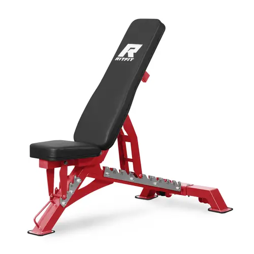 RITFIT Unisex Adjustable Weight Bench - 1300LB Capacity, 52.9lb, Multi-Angle Incline/Decline/Flat/3 Seat Positions, Foldable Full Body & Glute Workout Home Gym Equipment, Glute Workout Equipment, Home Workout Gear