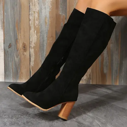 Women's New Style High Heel Boots, Colors, Textile Upper Rubber Sole, Fall Winter Fashion Sexy Elegant Outdoor Shoes