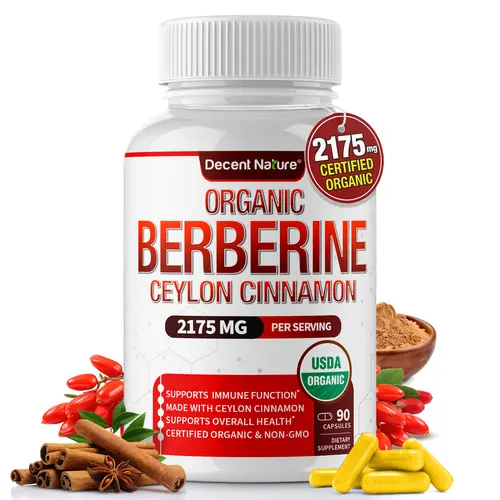 Organic Berberine with Ceylon Cinnamon Supplement 2175mg 90 Capsules Healthcare Dietary