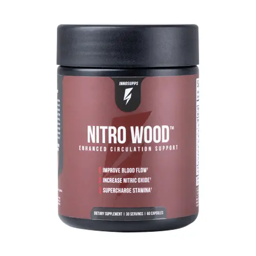 Inno Supps Nitro Wood Natural Fitness Focus Fuel - Advanced Dietary Supplement, Gluten Free, Beetroot Nitrate, Bioactive Nitrates, Energy & Focus Vitamins, Enhanced Circulation Support, Gym Use, Gf
