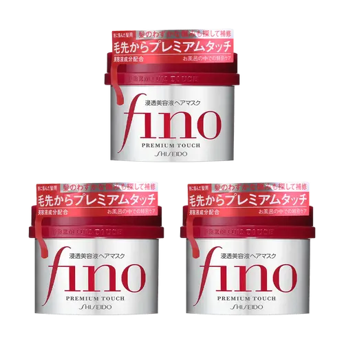 FINO Premium Deep Penetration Hair Mask Treatment - 8.11 oz *3 Triple Pack /8.11 oz  One Pack/ Refill 24.69 oz Packaging May Vary Care Shampoo Moisturizer Glossy Haircare Moisturize Repair