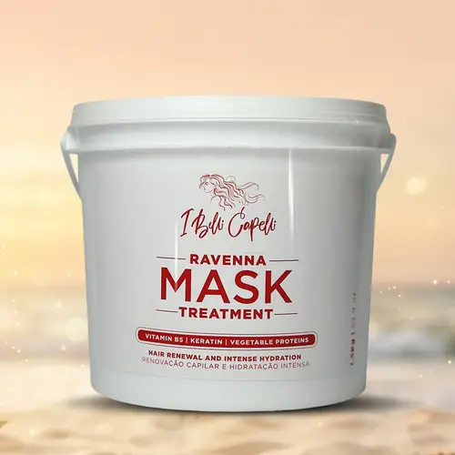 I Belli Capelli Ravenna Intense Hydration Bucket Hair Mask (1.5 kg/52.9 oz) with Coconut, Argan, Keratin + Collagen, Vitamin-Infused Soft Treatment for Sensitive Scalp Haircare, Hair Masks