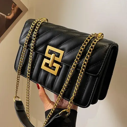 Women's Fashion Chain Strap Crossbody Bag, Casual Versatile Shoulder Bag for Daily Travel Work Commute, Trendy All-match Commuter Bag, Girl Fashionable Shopping Bag, Adjustable Crossbody Shoulder, Casual Crossbody Bags, Stylish Crossbody