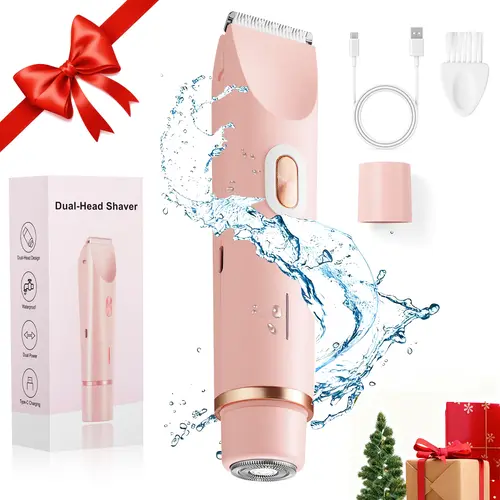 Women's Rechargeable 2-in-1 Electric Bikini & Facial Hair Removal Trimmer - Cordless, Waterproof Wet/Dry Beauty & Self Care Product, Intimate Gift for Winter Christmas, Cordless Trimmer, Beauty Products,father'sdaygifts,summerhairstyles