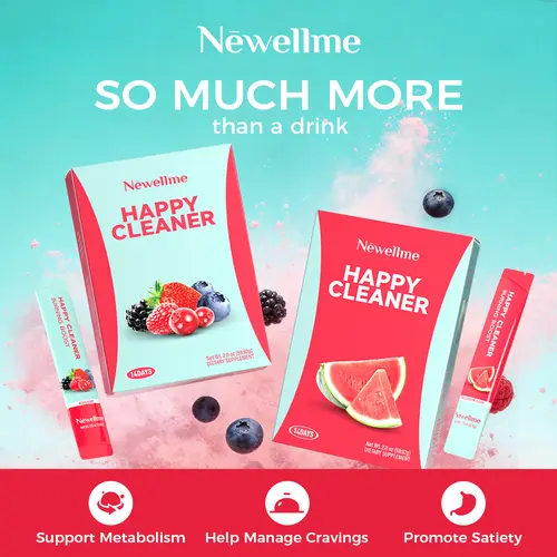NEWELLME Happy Cleanse Supplement - Superfood Powder, Probiotics, Digestive Enzymes, Moringa - Gut Cleanse Probiotic & Prebiotic Supplements for Gut Health Support, Immunity Boost