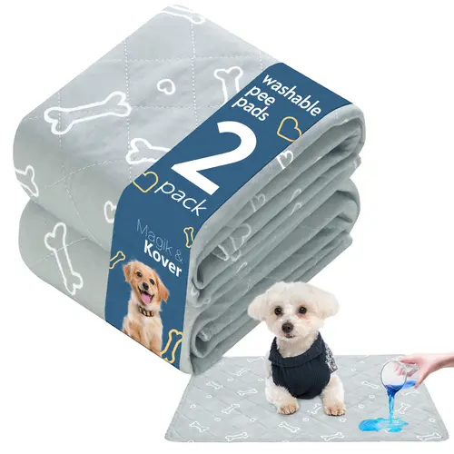 2-Pack Washable Pee Pads for Dogs and Cats, Super Absorbent Reusable Waterproof Leak-Proof Non-Slip Puppy Training Pads Potty Pads Pet Mats for Floor, Crate, Kennel, Playpen, Bed & Sofa, Whelping, Pet Supplies #SummerVibes #tiktokshopsummersale