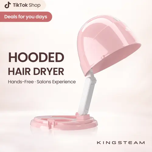 KingSteam Professional 1875W Hooded Hair Dryer, Collapsible Bonnet with Ionic Care & 3 Temperature Settings