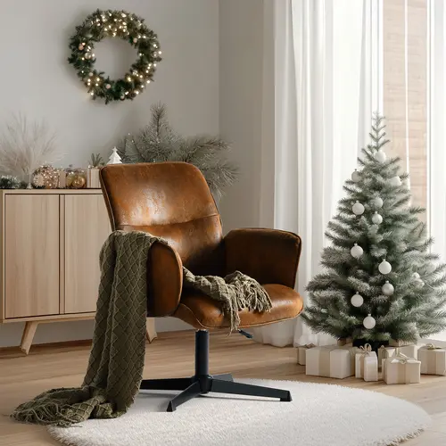 【Deals For You Days】Homy Casa Furniture Indoor Chairs - Height Adjustable Criss Cross Chair-Ergonomic, Wide Swivel Home Office Desk Chairs