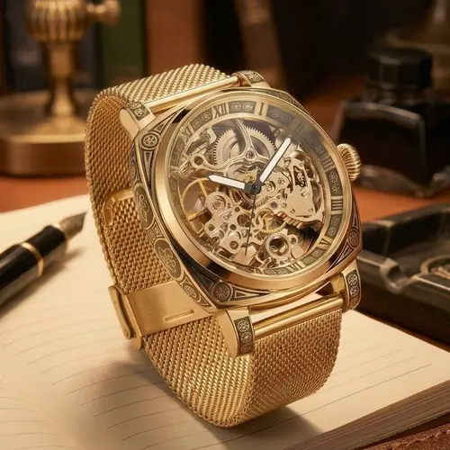 Men's Business Fashion Hollow Out Design Mechanical Watch, Stylish Watch, Fashion Watch for Party, Daily Clothing Decor, Trendy All-match & Exquisite Watch for Birthday Gift, Trendy Versatile Watch, Fashionable Stylish Watch, Mechanical Wristwatches