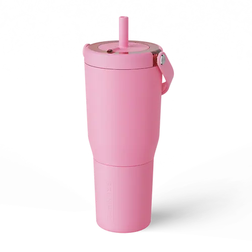 BrüMate Resa 35oz 100% Leakproof Insulated Travel Tumbler | Cup-Holder Friendly Insulated Tumbler | Built-in Silicone Sleeve and Easy Carry Handle