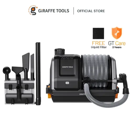 [BackToSchool] Giraffe Tools Grandstorm Wall-mounted Vacuum Cleaner Retractable 30ft Hose Powerful Wet Dry with Replaceable Filter Home Garage Cleaning with 6 Nozzles & 4.5 Gallon Dustbin Capacity, HGTV Editors' Clean Home Awards 2026, 2 years warranty, R