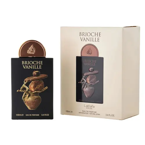 Lattafa Brioche Vanille Eau de Parfum (EDP) Sprays - 3.4 fl oz Regular Edition Boxed Liquid, Long-Lasting Spicy Amber Citrus Fragrance, Coumarin-Base, Unisex Adults' Daily Wear, Floral Fruity Fresh Powdery Drydown, All Seasons