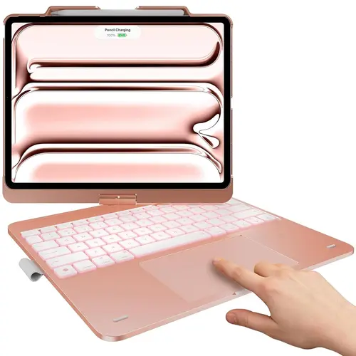 typecase Touch Case with Keyboard for iPad Pro 13-inch(M5/M4, 2025/2024), iPad Air 13-inch(M3/M2, 2025/2024) & iPad Pro 12.9-inch, Trackpad, 360° Rotatable, 11-Colors Backlit