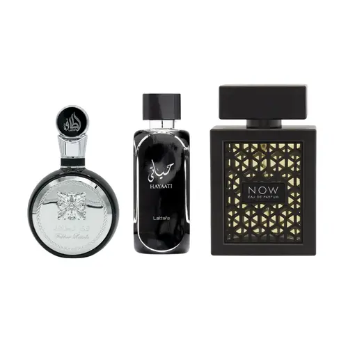 Lattafa Mega Combo Rave Now,Hayaati Black & Fakhar Eau De Parfum 3.4 Fl.oz For Men Fragrance Oud Woody Aromatic Fragrance Fragrances Blue Scented Fragrance Fragrance Discovery Set Vanilla Amber Patchouli Sandalwood Jasmine Rose Citrus Vetiver Suede, Fragr