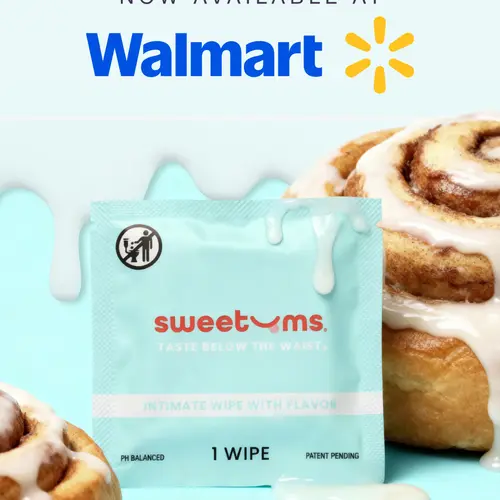 SWEETUMS Cinnamon Bun Flavored Wipes - Intimate Wipe with Flavor, pH Balanced, Gentle & Comforting Scent, Customer Favorite