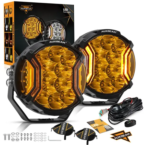 AUXBEAM V-ULTRA Series 5 In 172W LED Side Shooter Pod Lights - Car Side Lamp, Amber DRL, IP68 Waterproof Offroad Car Lighting, Outdoor Work Lamp toolupgrade