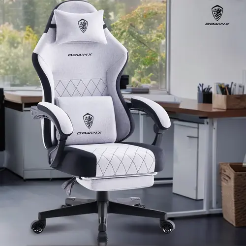 Summervibes Dowinx Gaming Chair Fabric with bagged spring pad, ergonomic computer chair with footstool, for adults 300LBS