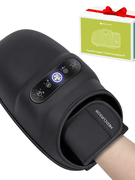 Medcursor Cordless Hand Massager with Heat & Air Compression, USB Rechargeable Acupressure Tool with 6 Modes for Sensitive Skin, Selfcare Gift for Men & Women